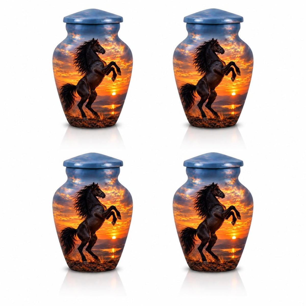 Personalized Horse Memorial Urn - Sunset Equestrian Urn