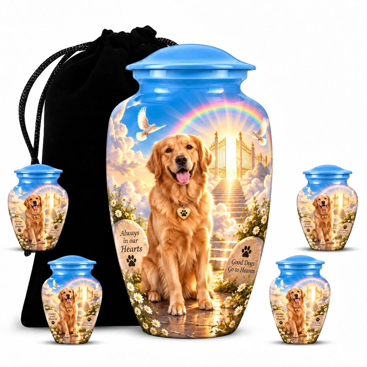 Personalized Dog Memorial Urn - Golden Retriever Pet Urn