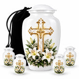 Personalized Cross Memorial Urn - Christian Cremation Urn
