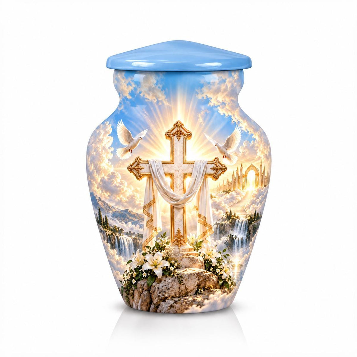 Personalized Cross Cremation Urn - Christian Memorial Urn
