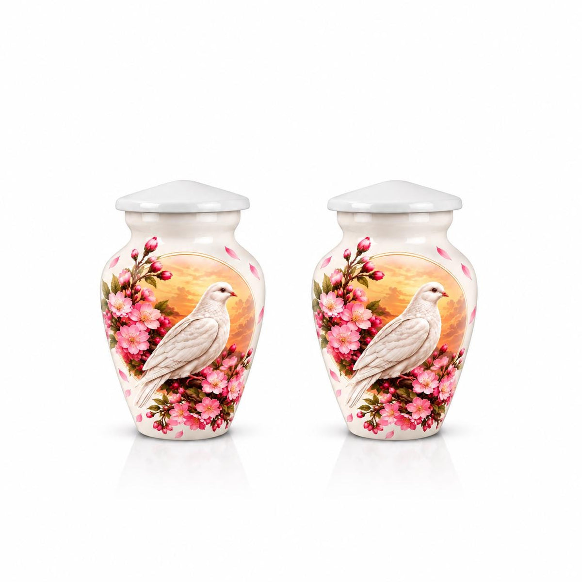 Personalized Dove Memorial Urn For Mom - Cherry Blossom