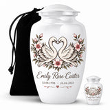 Personalized Swan Cremation Urn - Couple Memorial Urn