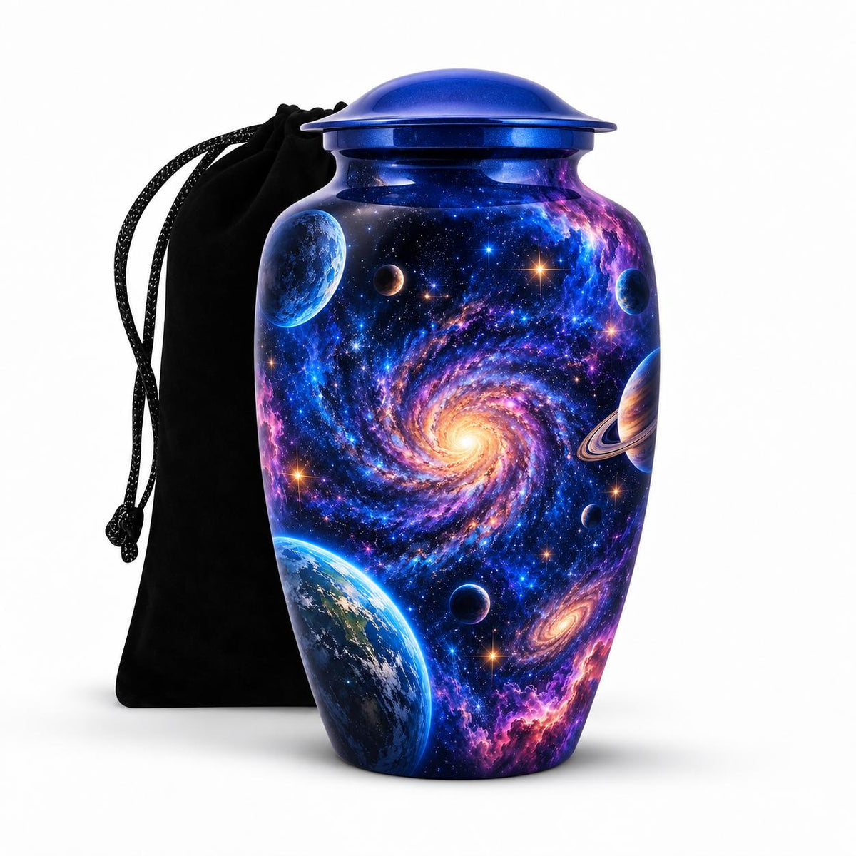 Personalized Galaxy Cremation Urn for Human Ashes, Space Memorial Urn, Universe Funeral Urn for Adult Ashes, Celestial Keepsake