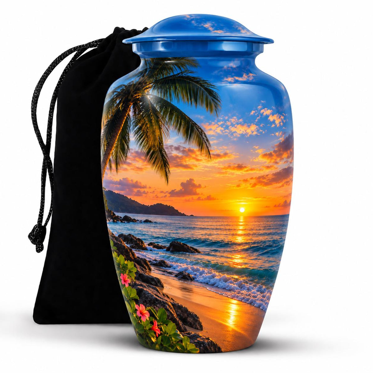 Personalized Beach Memorial Urn - Sunset Cremation Urn