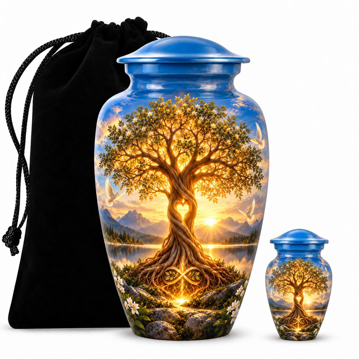 Personalized Tree of Life Cremation Urn - Sunset Memorial