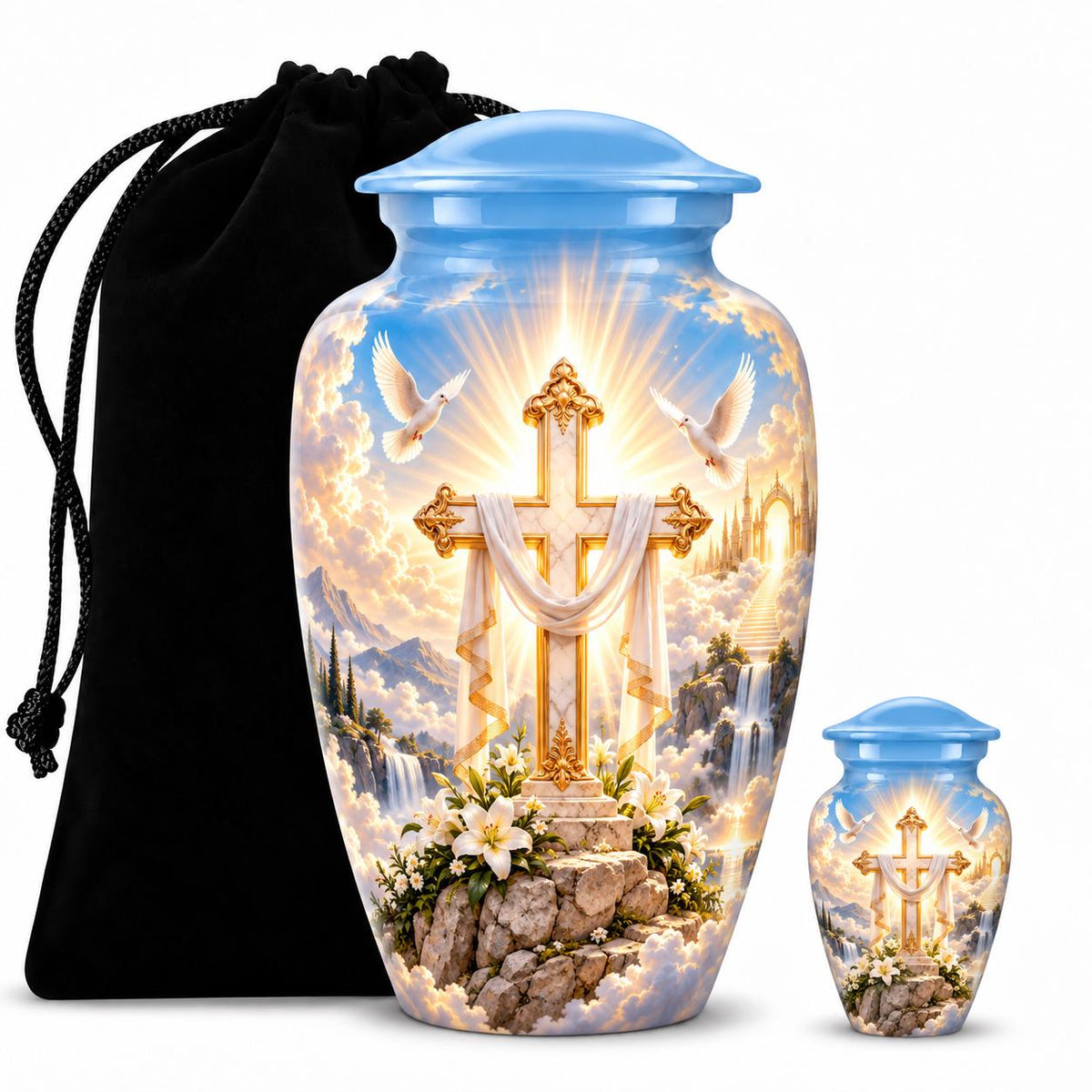 Personalized Cross Cremation Urn - Christian Memorial Urn