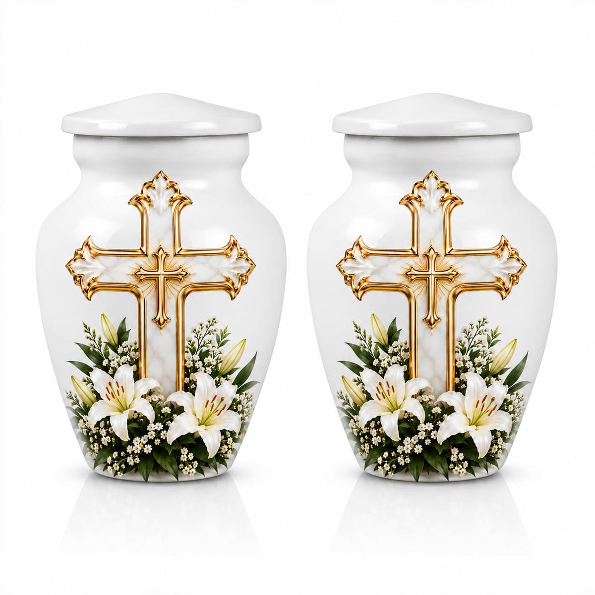 Personalized Cross Memorial Urn - Christian Cremation Urn