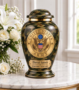 Personalized Army Memorial Urn - Veteran Cremation Urn