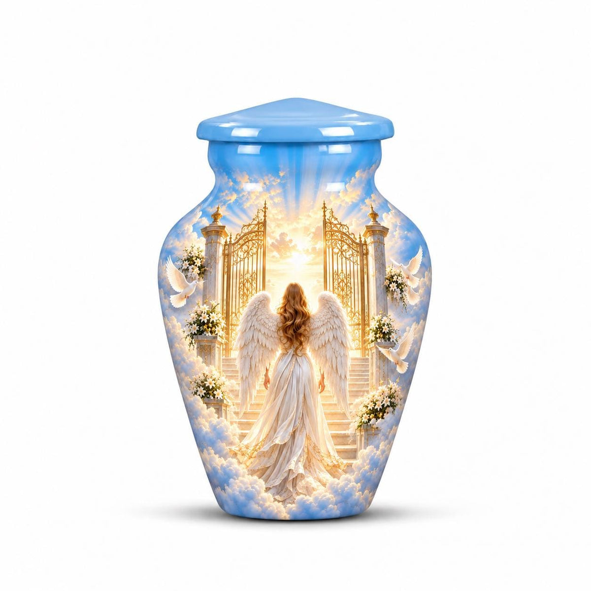 Personalized Heaven Angel Wings Urn For Mom - Cremation Urn