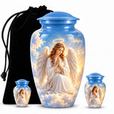 Personalized Angel Urn For Mom Ashes - Heaven Theme Cremation Urn For Adult Ashes