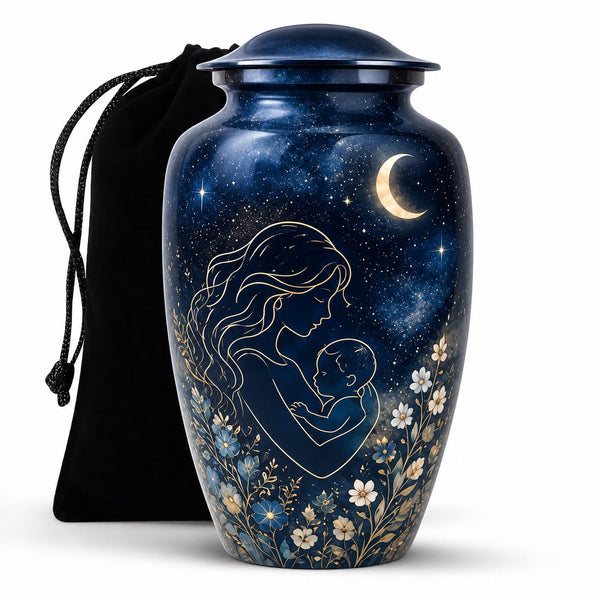 Personalized Mother & Child Memorial Urn - Moonlight Urn