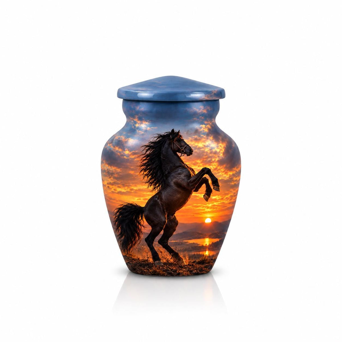 Personalized Horse Memorial Urn - Sunset Equestrian Urn