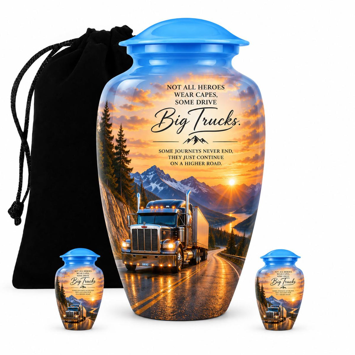 Personalized Truck Memorial Urn For Dad - Sunset Theme
