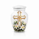 Personalized Cross Memorial Urn - Christian Cremation Urn