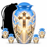 Personalized Cross Memorial Urn - Dove & Heaven Theme