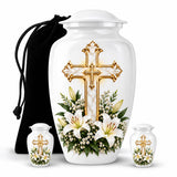 Personalized Cross Memorial Urn - Christian Cremation Urn