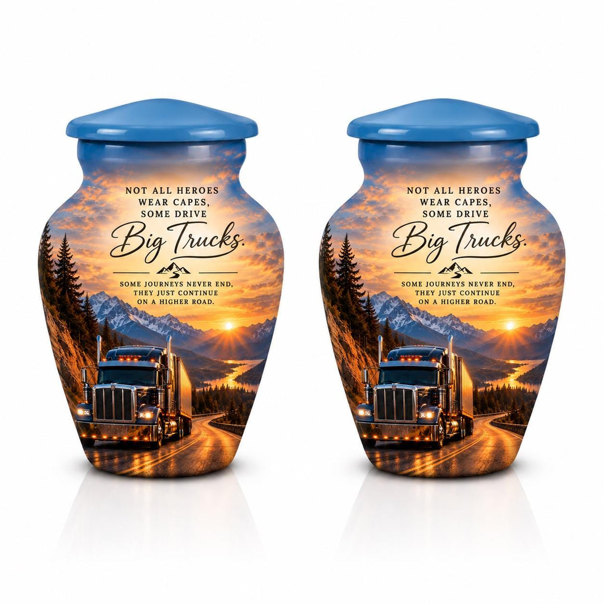 Personalized Truck Memorial Urn For Dad - Sunset Theme