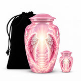 Personalized Pink Angel Wings Urn For Mom - Heaven Urn