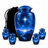 Personalized Mountain Memorial Urn - Night Sky Cremation Urn