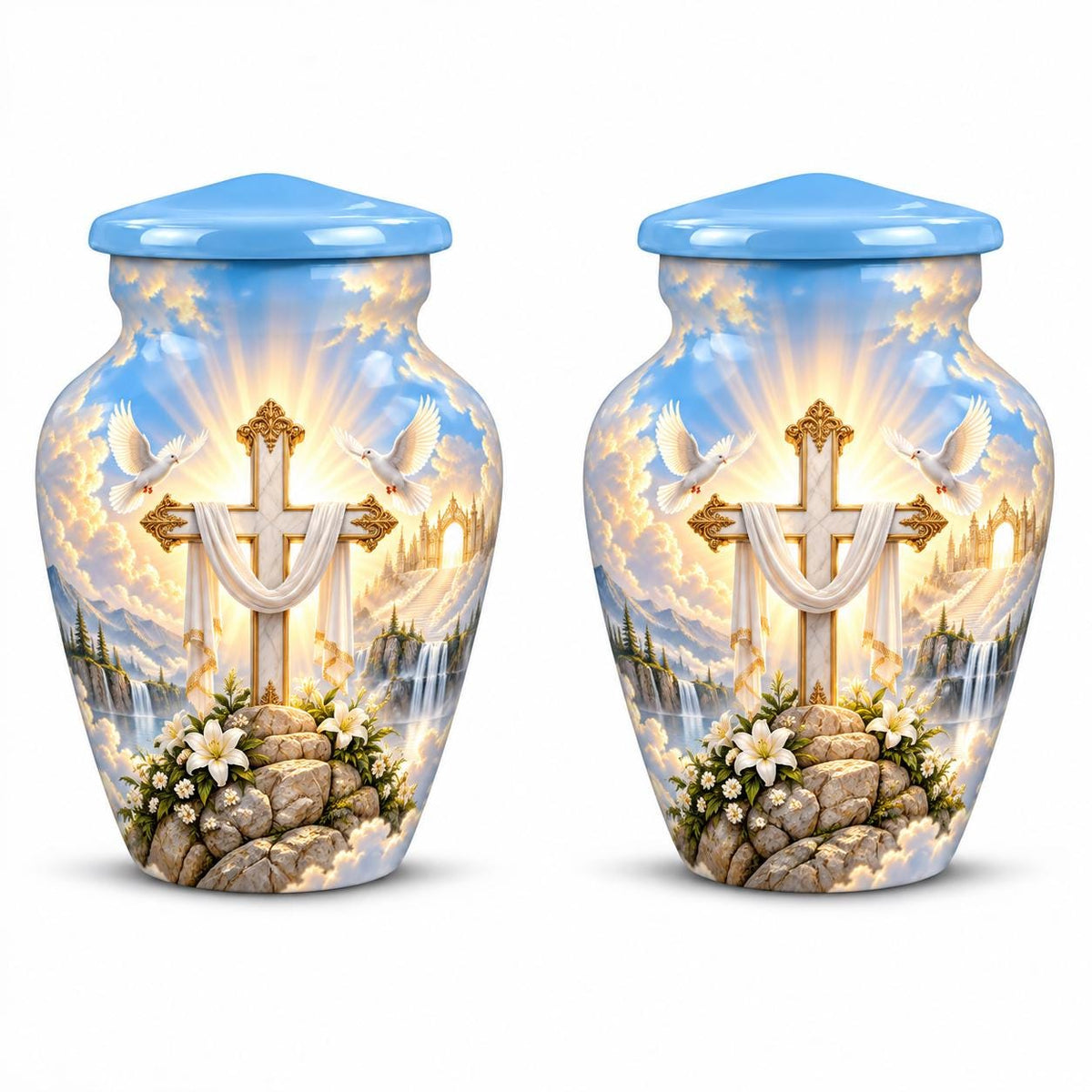 Personalized Cross Cremation Urn - Christian Memorial Urn