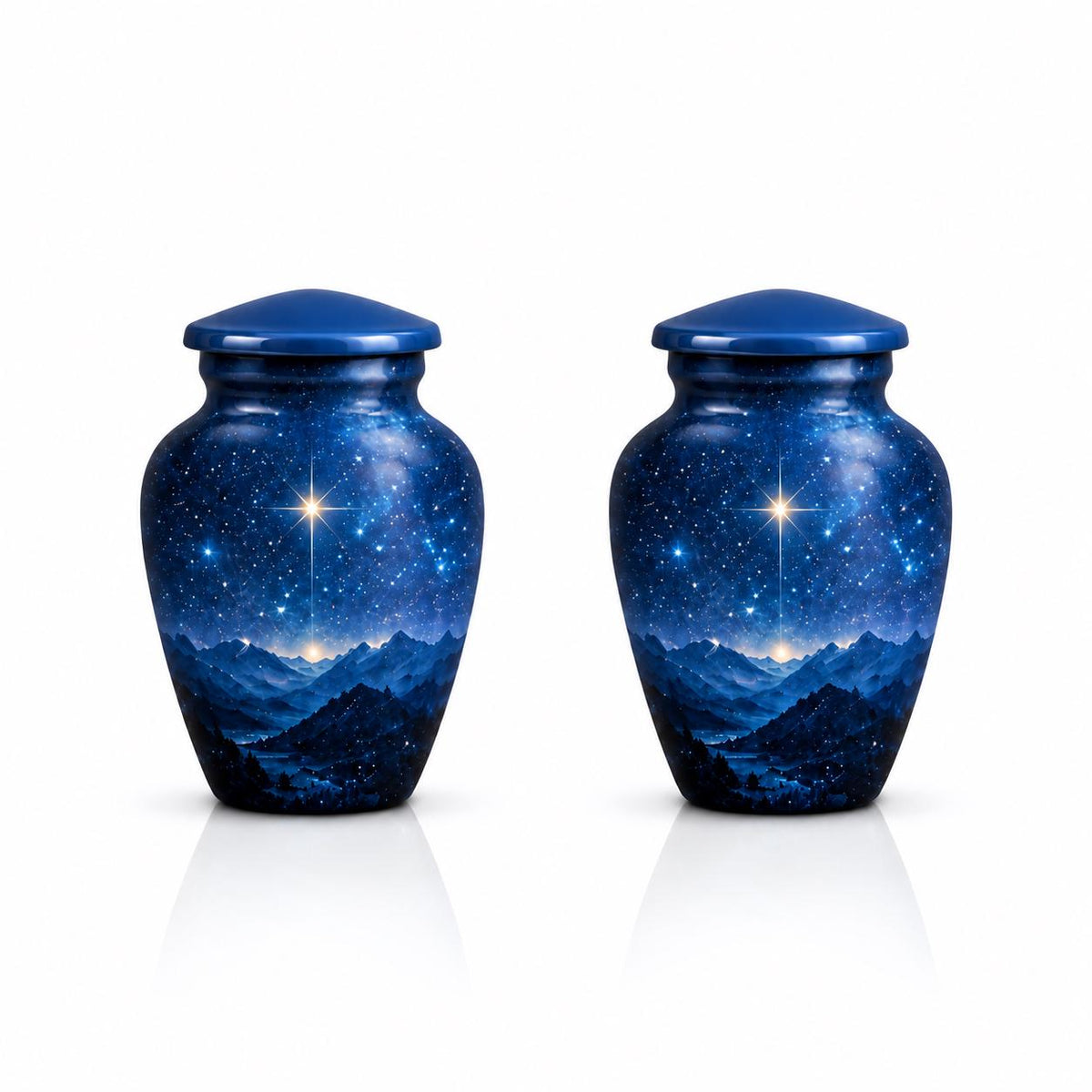 Personalized Mountain Memorial Urn - Night Sky Cremation Urn