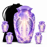 Personalized Purple Angel Wings Urn - Heaven Cremation Urn