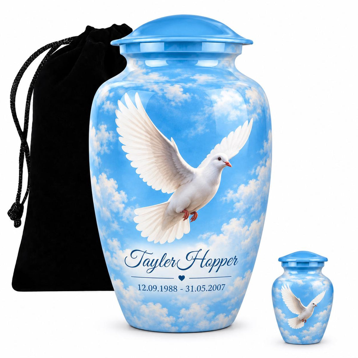 Personalized Dove Memorial Urn - Heaven Urn For Mom