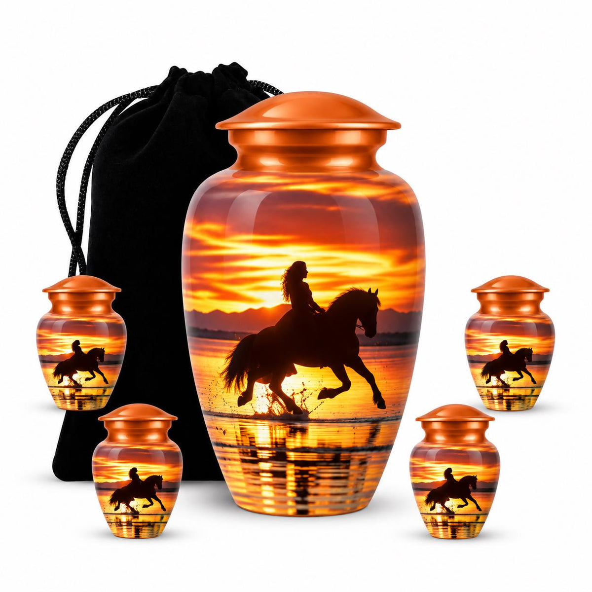 Personalized Horse Memorial Urn - Equestrian Cremation Urn