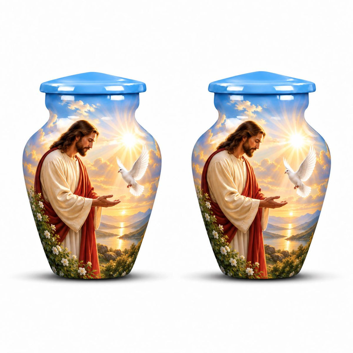 Personalized Jesus Memorial Urn - Christian Cremation Urn