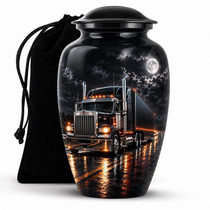 Personalized Truck Memorial Urn For Dad - Trucker Cremation Urn