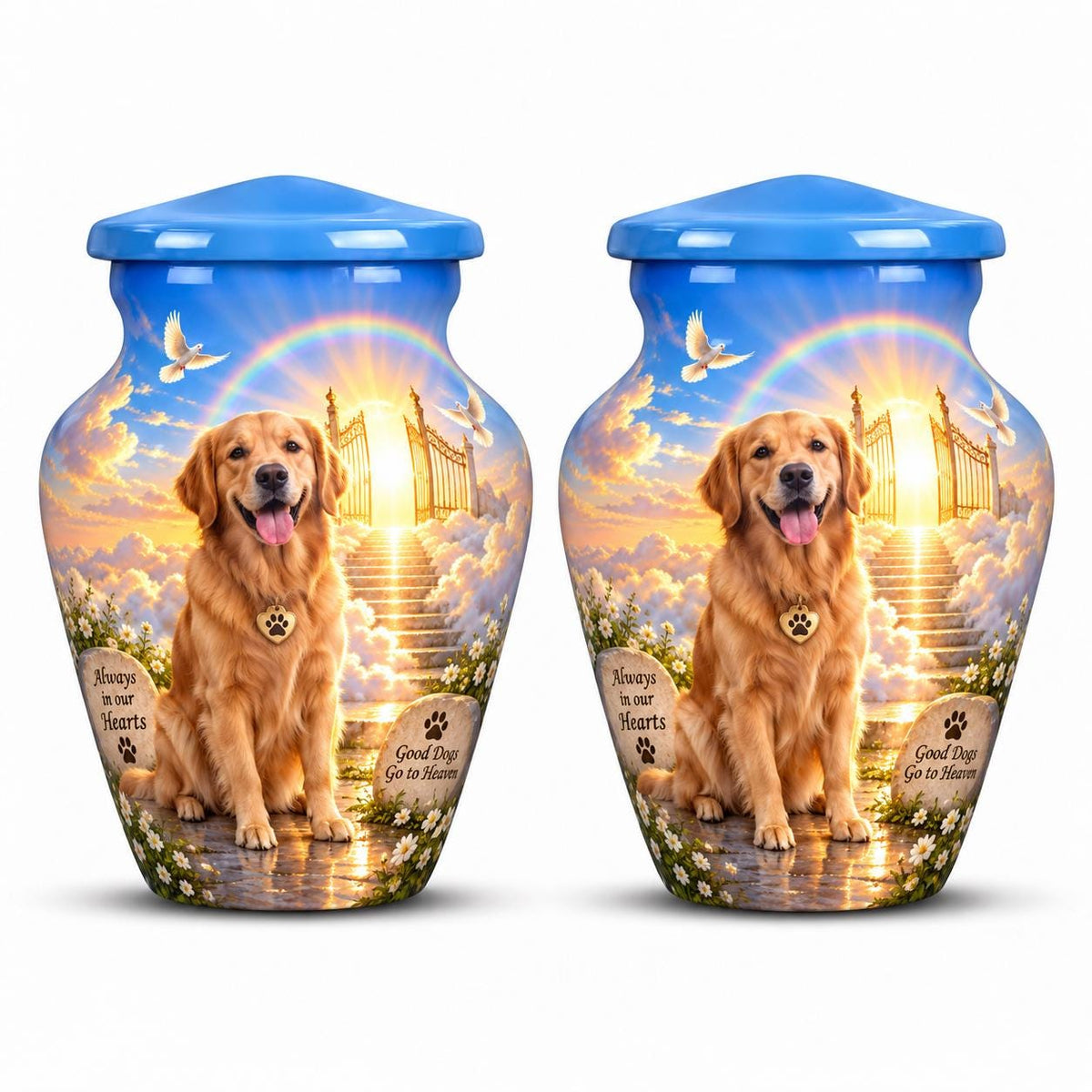 Personalized Dog Memorial Urn - Golden Retriever Pet Urn