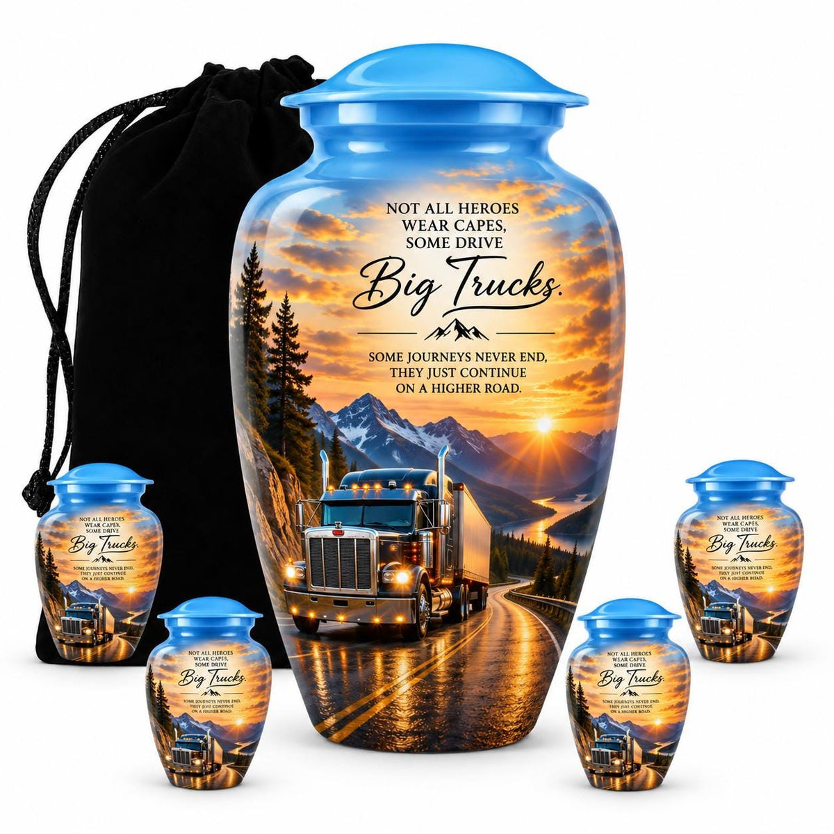 Personalized Truck Memorial Urn For Dad - Sunset Theme