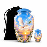 Personalized Dove Memorial Urn - Peaceful Sunset Urn