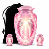 Personalized Pink Angel Wings Urn For Mom - Heaven Urn