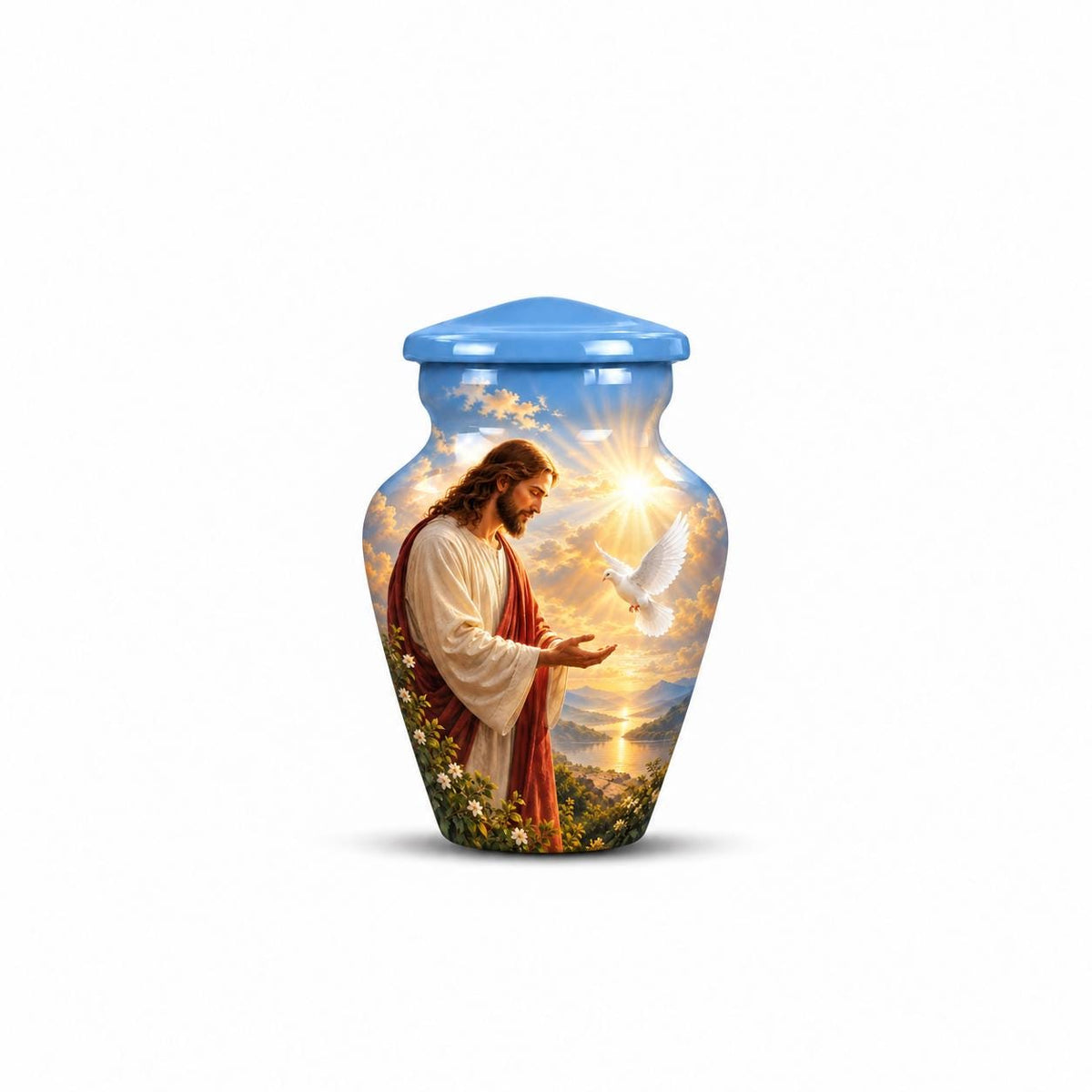 Personalized Jesus Memorial Urn - Christian Cremation Urn