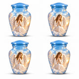 Personalized Angel Urn For Mom Ashes - Heaven Theme Cremation Urn For Adult Ashes