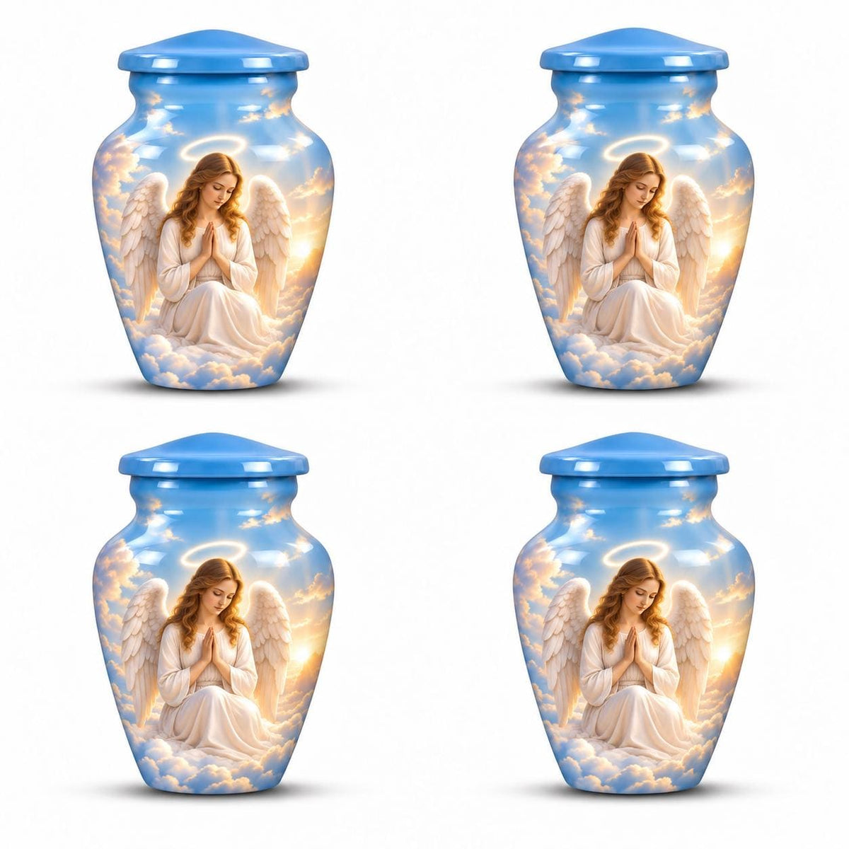 Personalized Angel Urn For Mom Ashes - Heaven Theme Cremation Urn For Adult Ashes