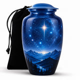 Personalized Mountain Memorial Urn - Night Sky Cremation Urn