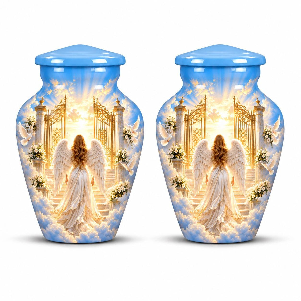 Personalized Heaven Angel Wings Urn For Mom - Cremation Urn