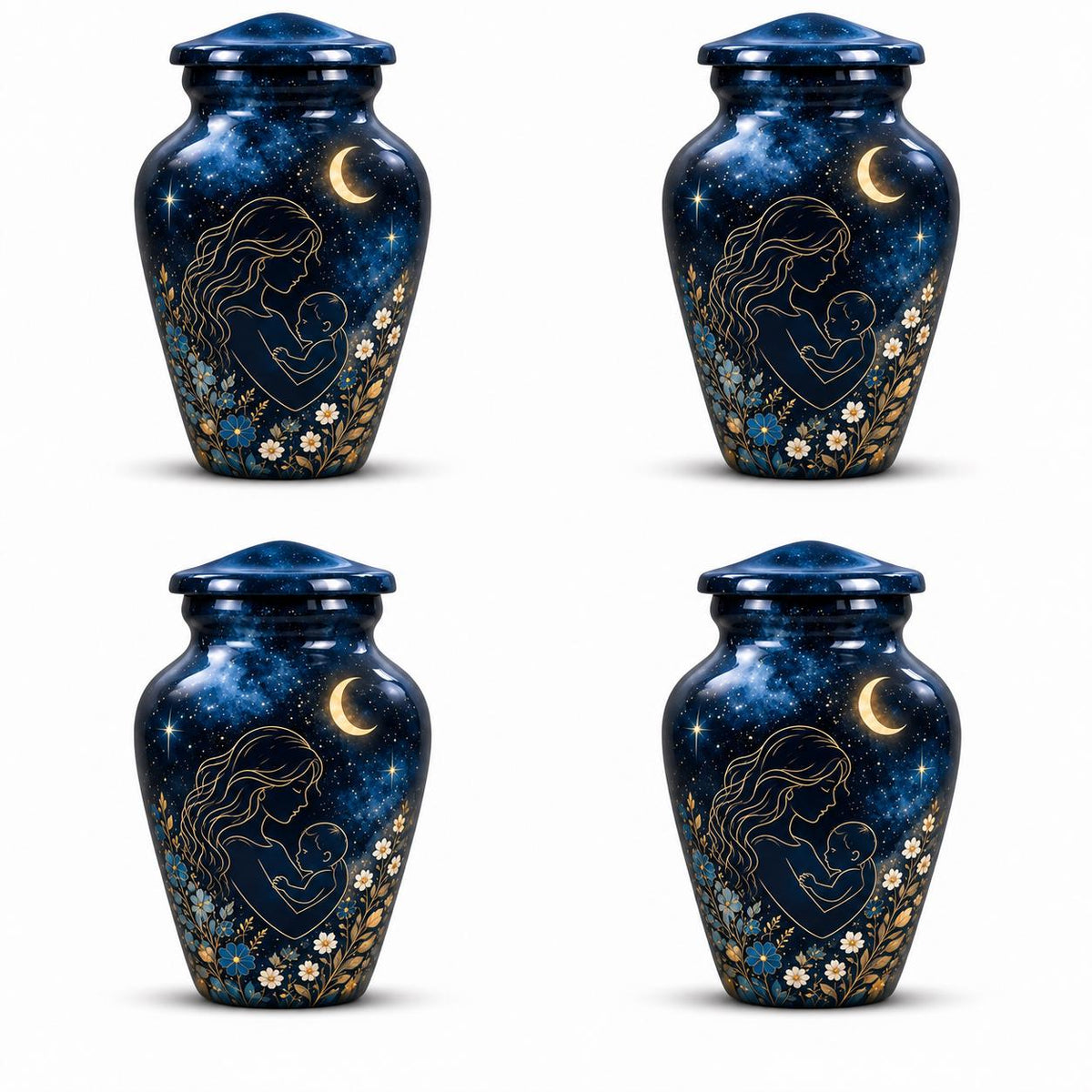 Personalized Mother & Child Memorial Urn - Moonlight Urn