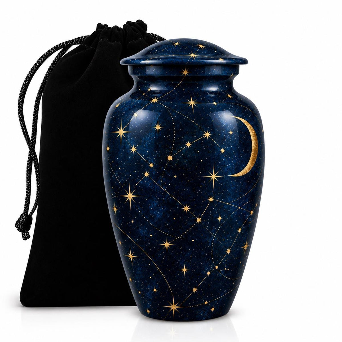 Personalized Celestial Cremation Urn - Moon & Stars Memorial