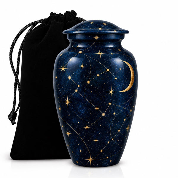 Personalized Celestial Cremation Urn - Moon & Stars Memorial