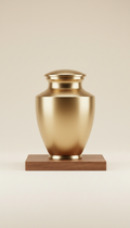 Brushed gold metal urn