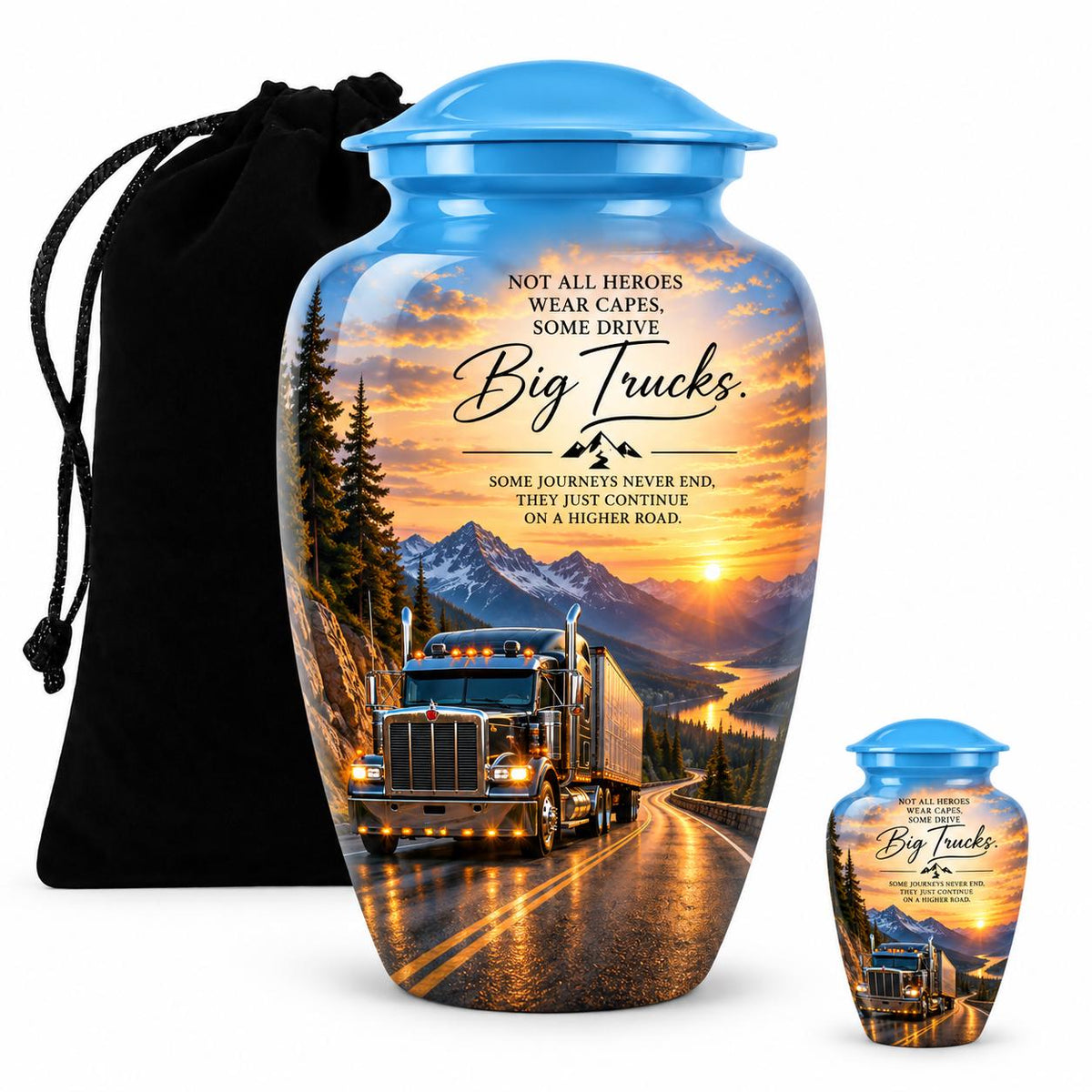 Personalized Truck Memorial Urn For Dad - Sunset Theme