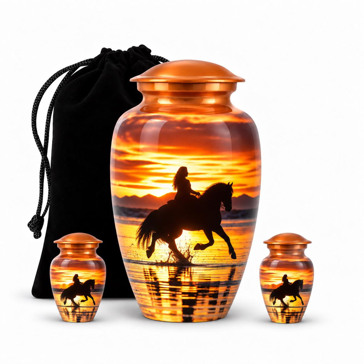 Personalized Horse Memorial Urn - Equestrian Cremation Urn