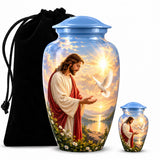 Personalized Jesus Memorial Urn - Christian Cremation Urn