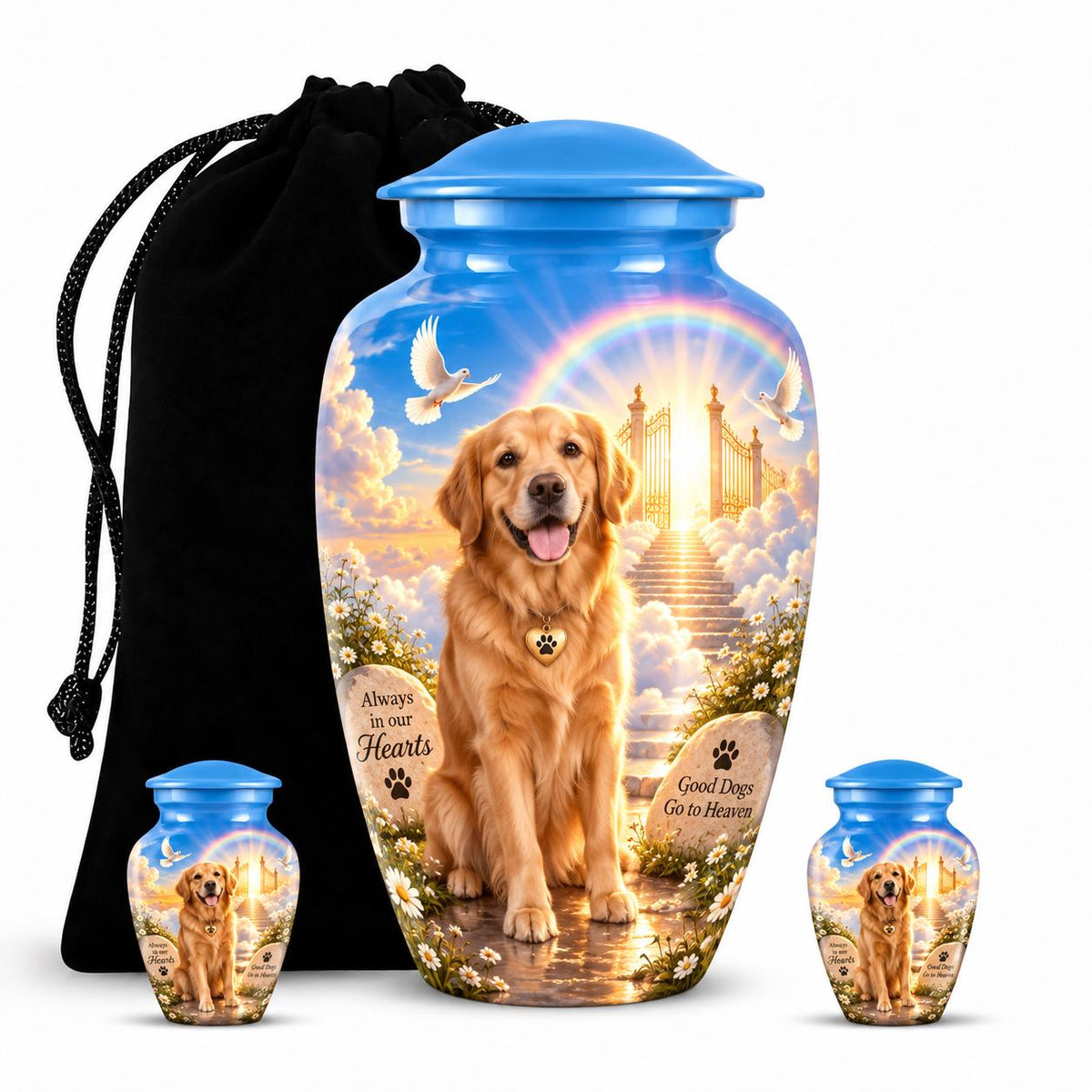 Personalized Dog Memorial Urn - Golden Retriever Pet Urn