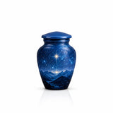 Personalized Mountain Memorial Urn - Night Sky Cremation Urn