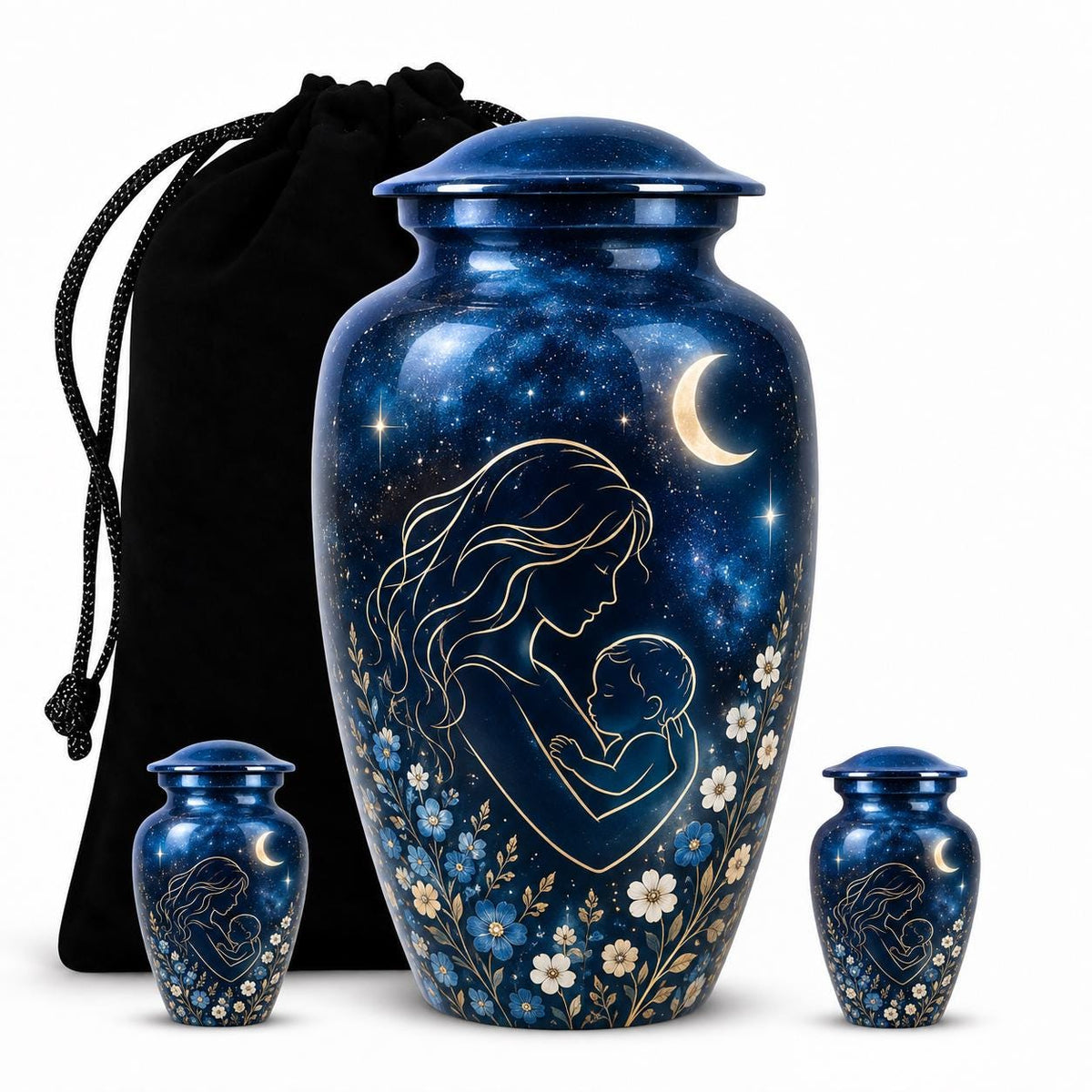 Personalized Mother & Child Memorial Urn - Moonlight Urn