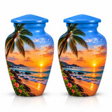 Personalized Beach Memorial Urn - Sunset Cremation Urn